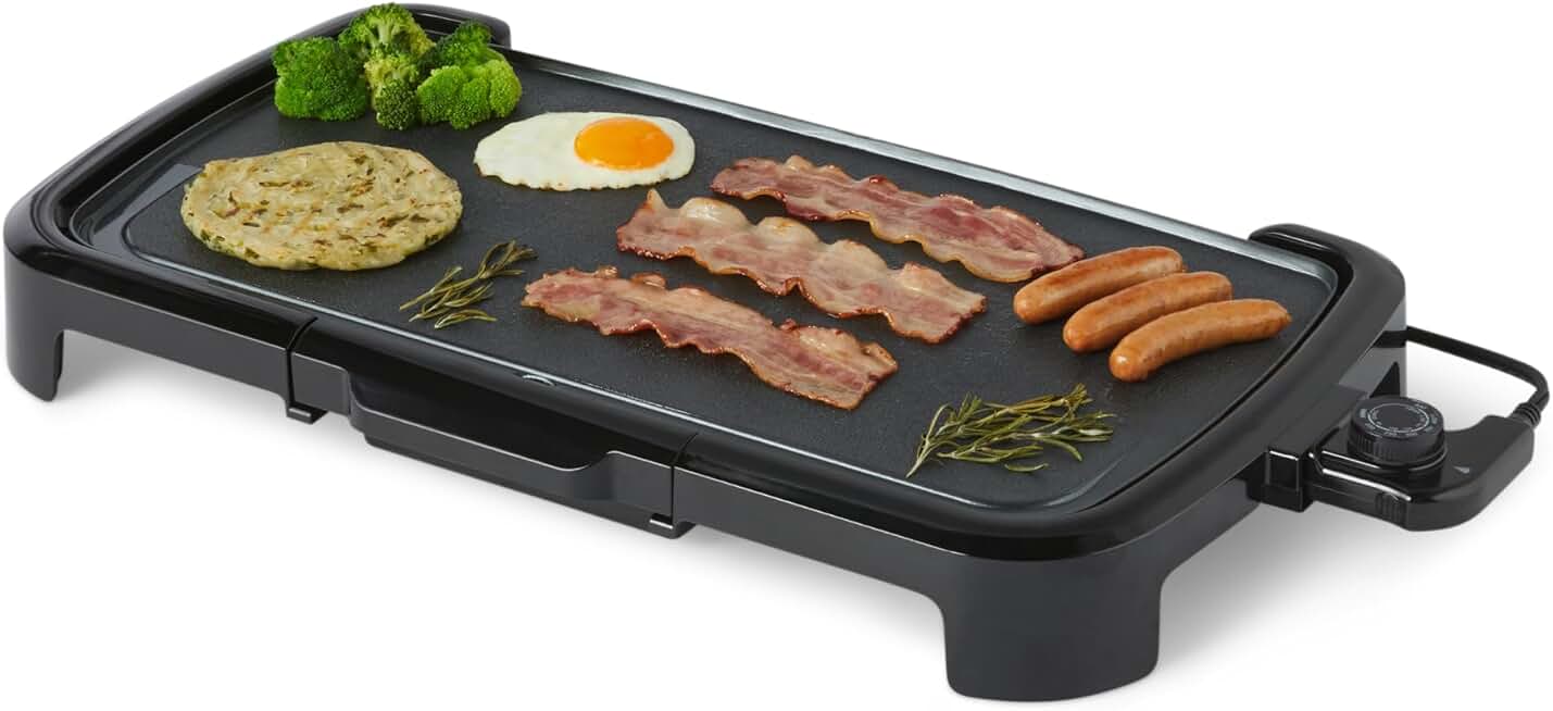 Amazon Basics Electric Griddle with Nonstick Ceramic Coating